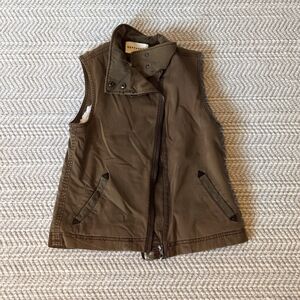 Anthropologie Maarakech Fleece lined Green Vest Size XS
